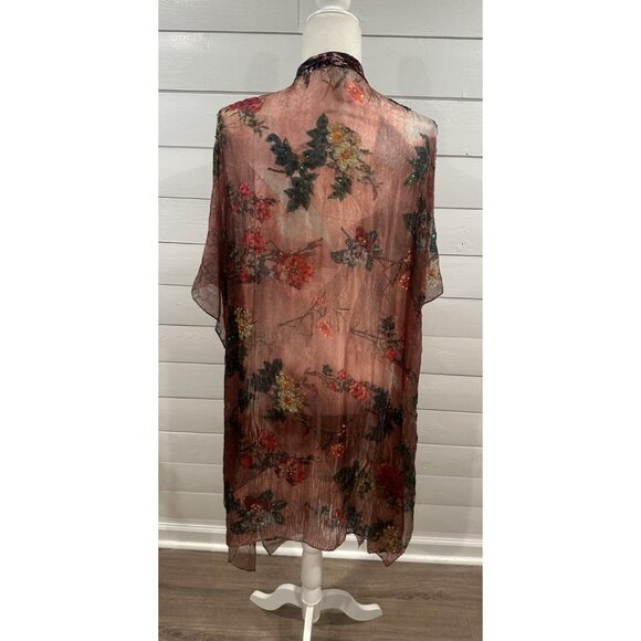 Aratta Silent Journey Semi Sheer Kimono Boho Hippie FLAW* - Picture 5 of 9